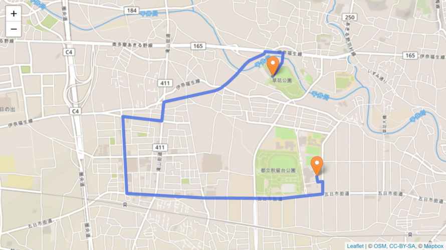 あきる野市 聖火リレーのルート