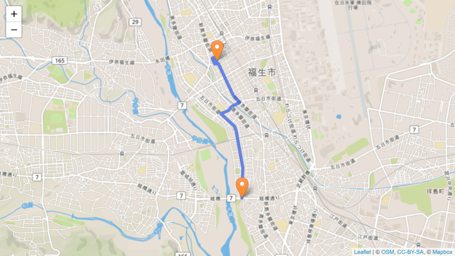 福生市 聖火リレーのルート