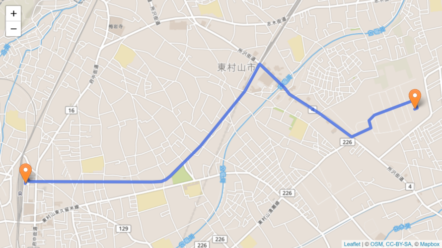 東村山市 聖火リレーのコース