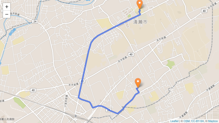 清瀬市 聖火リレーのコース