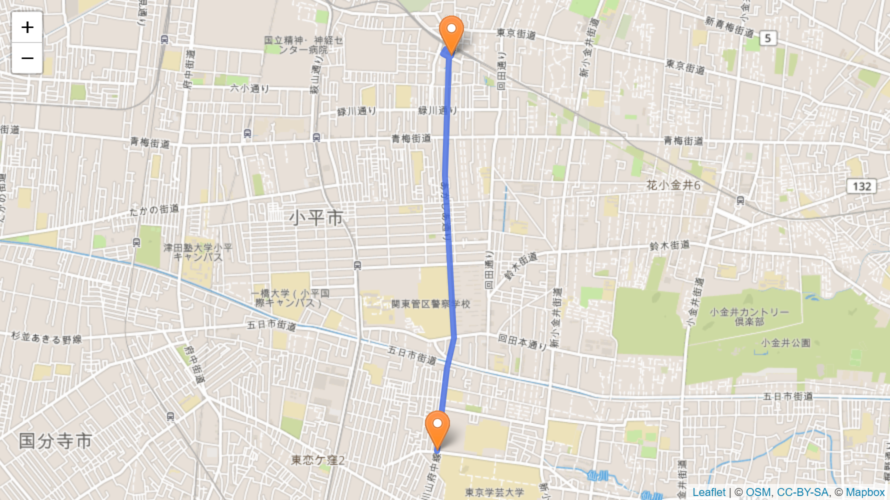 小平市 聖火リレーのルート