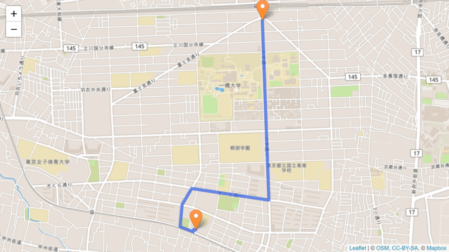 国立市 聖火リレーのコース