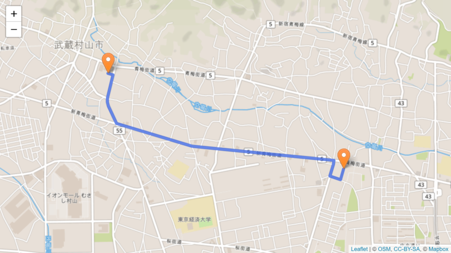 武蔵村山市 聖火リレーのルート