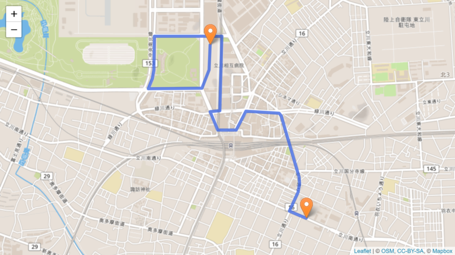 立川市 聖火リレーのルート