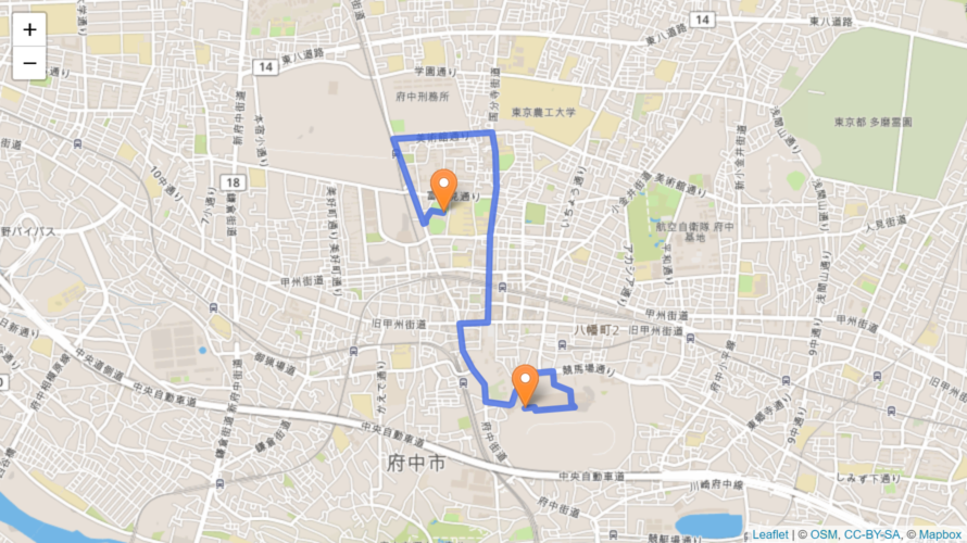 府中市 聖火リレーのルート