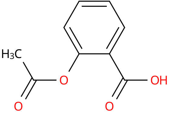 アスピリンの化学構造式の例2