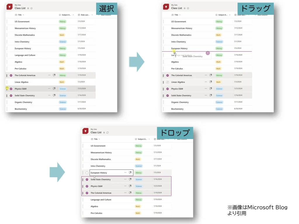 Listsはドラッグアンドドロップで順番変えられるようになりました