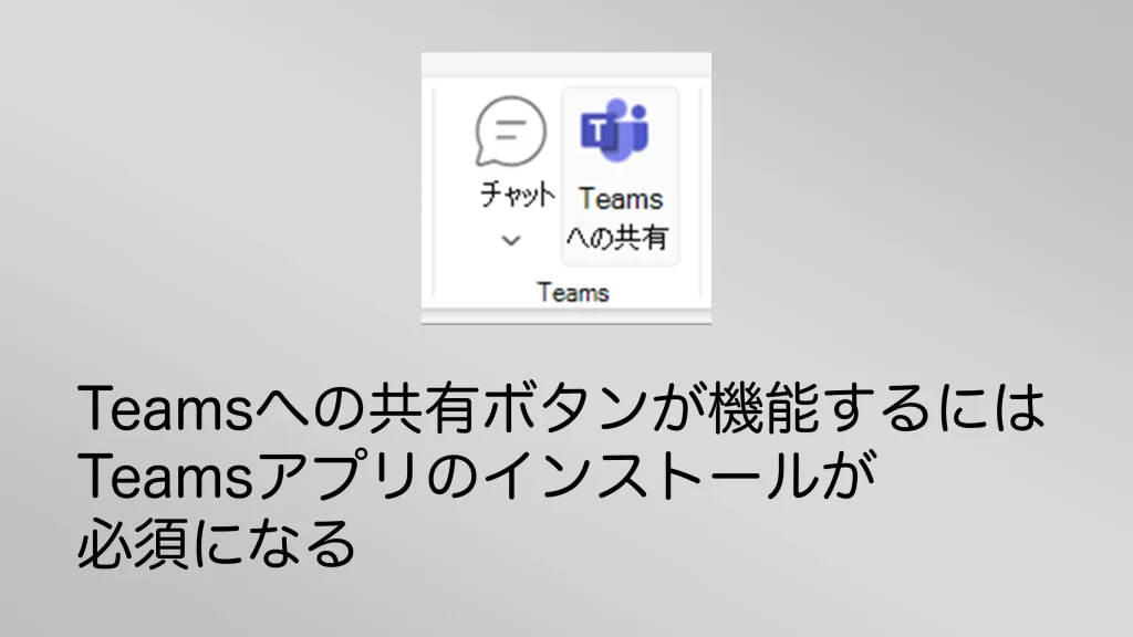 OutlookアプリでTeamsへの共有ボタンが機能するための条件が変更